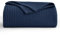 Aisbo Waffle Throw Navy Blue Blanket - Summer Lightweight Throws Blanket for Sofa Couch Bed Single Size 130x150cm, Thin Breathable Soft Woven Throw Blanket for Hot Sleeper