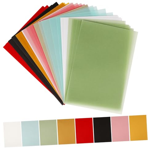 Operitacx 50 Blatt Kopierpapier Farbe Grün Pergamentpapier bedruckbares Pergamentpapier X bedruckbares Pergamentpapier Gold Pergamentpapier farbig kreativ umhüllt durchscheinendes Transparentpapier A5