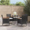 ULUYYUC 5-TLG. Garten-Bistro-Set, Terrassenmöbel Eckbankgruppe Schlafsessel Mit Bettfunktion Gartenmöbel Set Geeignet für Garten Balkon Außenbereich Hinterhof mit Kissen Schwarz Poly Rattan
