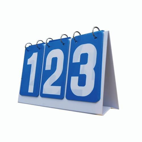 Perfeclan Flip-Anzeigetafel Punkte- 3 Ziffern Punktezähler Punktezähler Punktetafel- für Volleyball Baseball Badminton, Blau