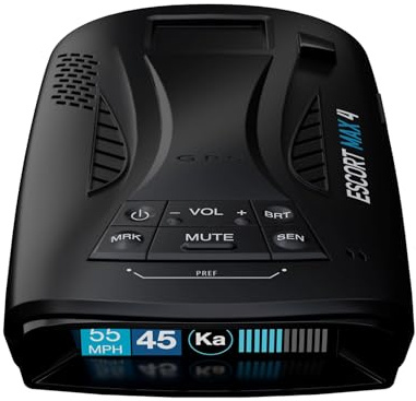 Escort MAX 4 Radar Detector – 2X The Filtering Accuracy, AutoLearn Intelligence, Advanced Detection Range, Built-in GPS and Bluetooth Connectivity, Apple CarPlay and Android Auto Compatible