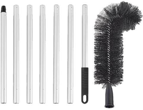 Gutter Cleaning Brush Roofing Tool - Extendable Guard Cleaner Tool | Gutter Cleaning Tools | Clean Leaves and Debris from The Ground | with Telescopic & Easy Adjustable Angle of Brush