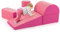 COSTWAY 5 TLG. Schaumstoffbausteine, Riesenbausteine zum Toben und Klettern, Softbausteine aus Schaumstoff, Großbausteine Mehrfarbig, Bauklötze für Babys und Kleinkinder (Pink)