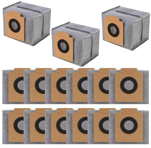 15 Sacs à Poussière pour Aspirateur Eufy X8 Pro/Eufy X10 Pro Sacs D'aspirateur de Rechange pour Eufy,Sacs à Poussière Compatible Eufy X8 / X10 Pro Omni Robot Aspirateur