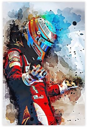 GJHTQLP Fernando Alonso Leinwand-Poster, Schlafzimmerdekoration, Landschaft, Büro, Raumdekoration, Geschenk, 40 x 60 cm