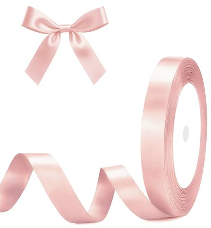 G2PLUS Ruban Satin Rose pâle 10 mm x 22 m Ruban Cadeau Emballage- Pour Emballage Cadeau, à la main, Décoration