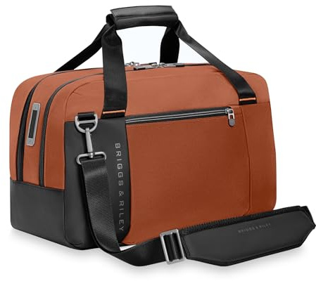 Briggs & Riley Underseat Cabin Bag - Carry On Luggage for Travel, Softside Bag for Men & Women, RFID Data Protection, Adjustable Shoulder Strap, Fits up to 16 Laptop - ZDX Collection, Canyon