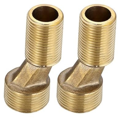 Lot de 2 adaptateurs pour robinet de douche, filetage extérieur G1/2 à G3/4, distance excentrique 9 mm, 6 cm, raccord S en laiton, convient pour le montage des trous muraux entre 125 mm et 160 mm