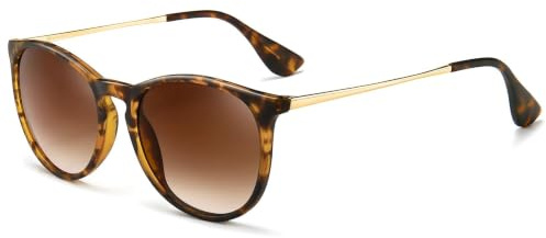 SUNGAIT Vintage Runde Damen Sonnenbrille Klassischer Retro Designer Stil Polarisiert Sonnenbrille