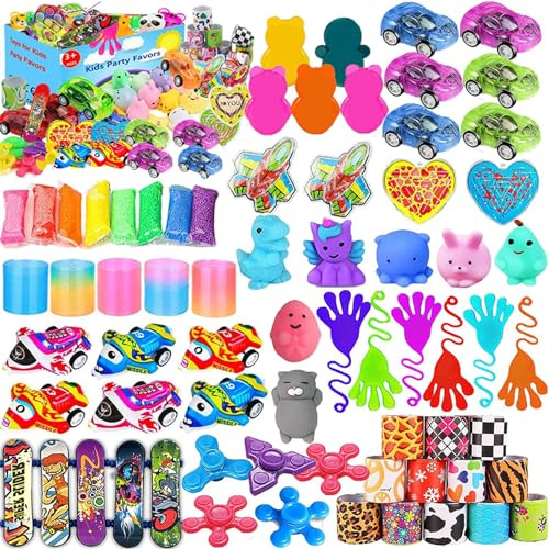 WAKSOX Mitgebsel Kindergeburtstag Mitgebsel Set 69 Stück, Kindergeburtstag Gastgeschenke Mädchen Jungen, Kinder Give Aways, Party Mitgebsel Gastgeschenke Zubehör Deko für Partybeutelfüller