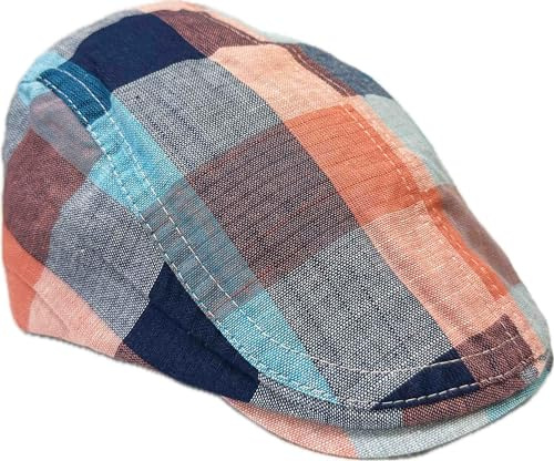 Jeamis Baskenmütze Schiebermütze Leinen Stoff Mütze Newsboy Flatmütze Gatsby Barett Cap Beret Hut