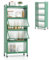 KOMFOTTEU Estantería de Cocina de 5 Niveles, Armario con 4 Ruedas y Puertas Transparentes, Mueble de Almacenamiento de Metal con Dispositivo Antivuelco para Comedor, 60 x 32 x 154 cm (Verde)