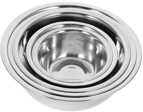 BESPORTBLE 5pcs Stainless Steel Mixing Bowls for Kitchen Food Storage Scale for Salad Preparation and Daily Use