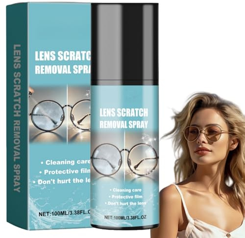 Lens Scratch Removal Spray,Glass Scratch Remover & Screen Cleaner Spray,Quick Cleaning for Glasses, Windows & Screens,Easy to Use & Carry,Suitable for All People, Long-Lasting,Wide Use,Gentle