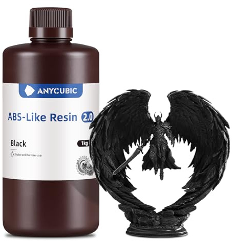 ANYCUBIC ABS-Like Resin 2.0 für alle Harz-3D-Drucker (Schwarz, 1 kg) | 3D Drucker Resin mit hoher zähigkeit, Präziseren Details, Geringem Geruch, breite kompatibilität