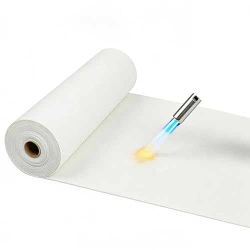 Carta In Fibra Ceramica Carta Per Guarnizioni Ad Alta Temperatura 2300 ℉ | Spessore 1 Mm - 10 Mm | Resistente Al Fuoco Senza Amianto | Flessibile E Tagliabile Per Forni Indu(Size:Full roll: 5mm x 12m)
