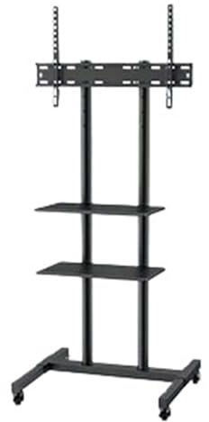 Meuble TV Mobile, Meuble TV Réglable en Hauteur avec roulettes, Double Plateau for Appareils Audiovisuels Roulant for Chambre À Coucher