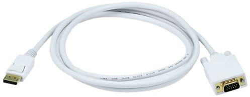 Monoprice 6 ft 28AWG DisplayPort to VGA Cable - White