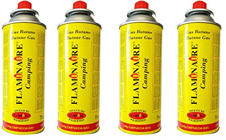 SCONOSCIUTO 4 CARTUCCE con VALVOLA BUTANO Cucina Campeggio BOMBOLA