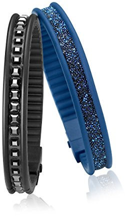 Hip-Hop Jewels Bracciale Rail Nero/Blu Unica