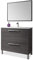 ARKITMOBEL Mueble Baño Color Gris Ceniza 1 Espejo 2 Cajones Aseo Estilo Industrial 80x80x45 Cm Sin Lavamanos