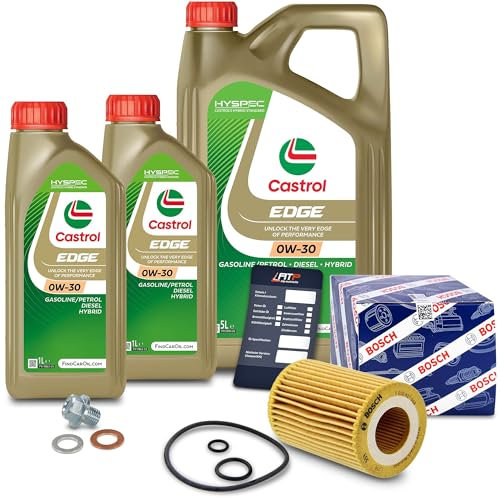 1x Ölwechsel Set - BOSCH ÖLFILTER + 7 L CASTROL EDGE TITANIUM FST 0W-30 LONGLIFE