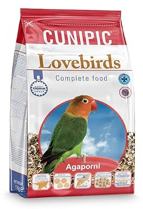CUNIPIC Pienso para Agapornis, Rico en Fibra con Vitaminas 3 kg | Vitaminas y antioxidantes, Recomendado por veterinarios, Para aves, Alta absorción, Neutraliza los olores, mijo amarillo