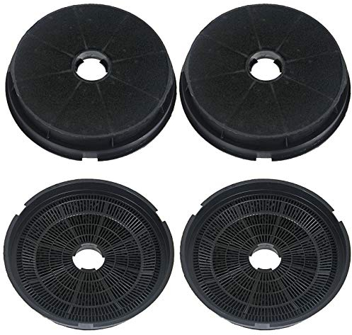 SPARES2GO Round Charcoal Vent Filters for Baumatic Oven Cooker Hoods (Pack of 4)