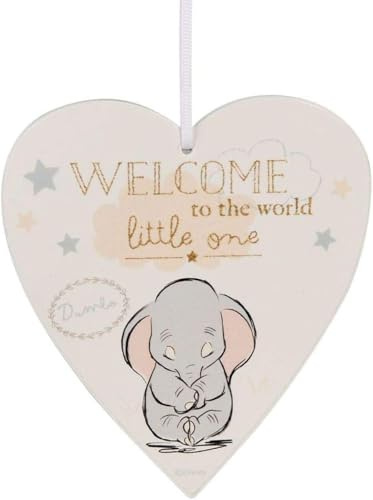 Disney Welcome to the World Little One Dumbo Baby Heart Plaque DI398