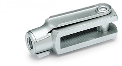 Ganter Normelemente | Gabelgelenke - GN 751-16-32-M16-B | Mit Schnappfederbolzen | Stahl verzinkt, blau passiviert | 1 Stück