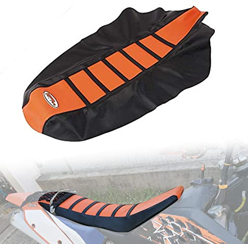 JFGRACING Orange/Schwarz Gripper Soft Motorrad Sattelbezug Sattelbezug Cross für 65 85 105 125 144 150 200 250 300 450 500 530 XC EXC SX SXF 07-14