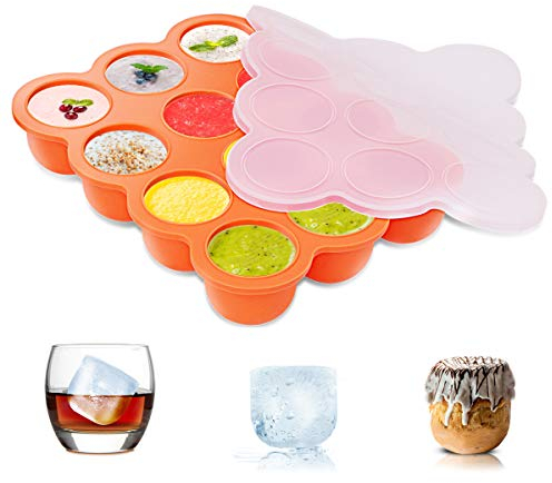 ZOUNICH Silikon Babynahrung Aufbewahrung Behälter, Silikon Babybrei Einfrieren mit Silikondeckel Behälter Gefrierschrank Tray, Wiederverwendbare - Gemüse, Obst Purees, Saucen und Eiswürfel