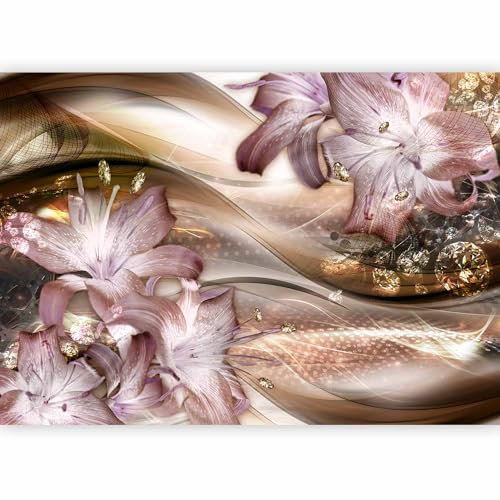 murando Photo Wallpaper Flowers Lily 350x256 cm - Non-Woven Premium Art Print Fleece Wall Mural Decoration Poster Picture Design Modern Abstraction b-C-0205-a-b