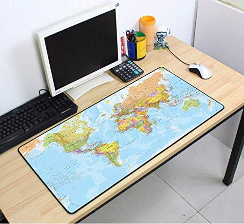 Mass Pattern Mousepads Gaming Mousepad World Map 700X400X2Mm Diy Xl Large Mouse Pad Gamer With Edge Locking Office Desk Mats