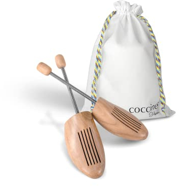 Cocciné - Schuhspanner Holz, Extrastark Schuhdehner, Shoe Tree Mit Stahlfeder, Schuhknickschützer aus Naturholz, für Alle Schuhe, Knickschutz, Hölzerne Schuhspreizer, Holz-Schuhspanner Gr. 37-38