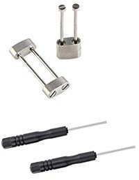 Sencato Suunto Core Series Gurtband-Adapter-Set, Edelstahl-Verbindungsstück, Ersatzzubehör, enthält 4 Stück Lug, 4 Stück Schraubstange, 2 Stück Demontage-Werkzeug, schwarz Silber