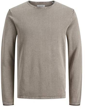 Jack & Jones Men's Jjeleo Knit Crew Neck Noos Sweater, Crockery, XL UK