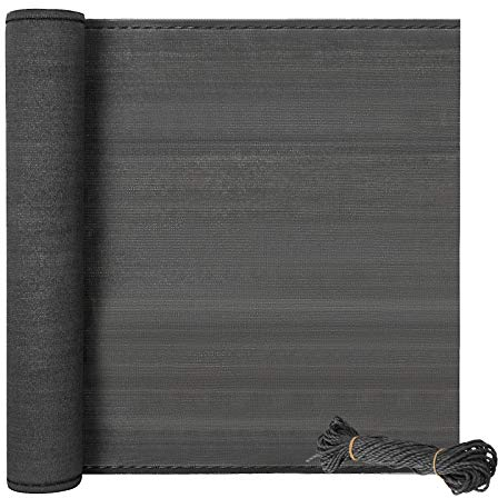 EUGAD Zaunblende 1,5×6m, Sichtschutz Zaun 150 g/m² HDPE Sichtschutznetz, Schattiernetz Sonnenschutz Tennisblende für Garten Sportplatz Maschendrahtzaun inkl. Nylonkordel, Anthrazit