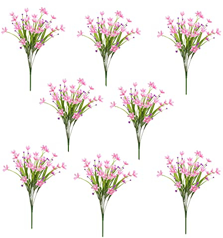 HUIKJI Künstliche Narzissen Kunstblumen, Bündel, künstliche Blumen, für den Außenbereich, UV-beständig, 40 cm, 8 Stück