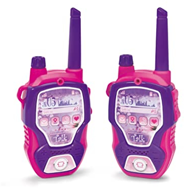 Dickie Toys – Walkie Talkie im Grily -Design – 2 Funkgeräte, speziell für Kinder ab 4 Jahren entwickelt, bis zu 100 m Reichweite, Spielzeug-Funkgeräte, 201118199, Pink/Lila