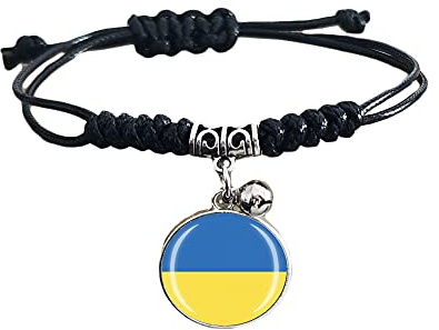 Geflochtenes Armband mit Ukraine-Flagge, verstellbar, Nylonkette, Kristallarmband, Souvenir, modisch, handgefertigt, für Mann und Frau, besonderes Geschenk