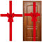 WILLBOND Grand nœud rouge en ruban pour porte de placard de Noël, couronne de Noël, décoration d'emballage pour sapin de Noël, cheminée, porte d'entrée de maison, fournitures de fête