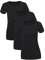 LiKing Camisetas para Mujer Manga Corta Algodón Cuello Redondo Top Casual para Verano,Pack de 3 6101 Negro 6101-BL-S-3