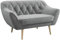 MKS MEBLE Sofa - Moderne Sofa - Skandinavische Deko Polstersofa - Pirs Loungesofa - Zwei Personen Grau