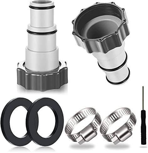 2PCS Poolschlauch Adapter,Pool Adapter,Adapter für Intex Pool,Schlauchadapter Pool,Schlauchadapter für Pumpe,Anschluss Für Ø 32 Und 38 Mm Pool-Schlauch (grau1/2PCS)