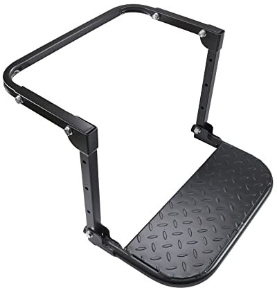 DICMIC Marchepied Pliable et Robuste pour Camion, VUS et Camping-Car, marchepied réglable monté sur pneus de 25,9 cm à 36,6 cm, pesant jusqu'à 136,1 kg, Texture surélevée antidérapante, Noir