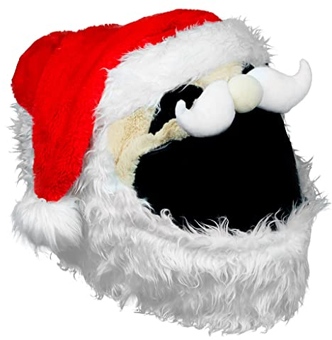 Moto Loot Helmhülle für Motorradhelm, lustige Fahrten und Geschenke (nur Bezug, Helm nicht im Lieferumfang enthalten) – Weihnachtsmann