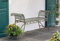 Dekoleidenschaft Gartenbank Pfauenauge aus Metall, grün patiniert im Antik Design & Rost Optik, Outdoor Sitzbank wetterfest, Metallbank für Balkon, Garten & Terrasse, Gartensitzbank, Eisenbank
