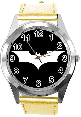 TAPORT Gold Leather Round Watch for Action Movie Fans E2