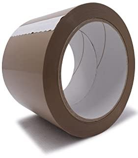 gws 24 Rollen PVC-Packband, stark klebendes Paketklebeband mit Naturkautschukkleber, braun, 66 m x 75 mm